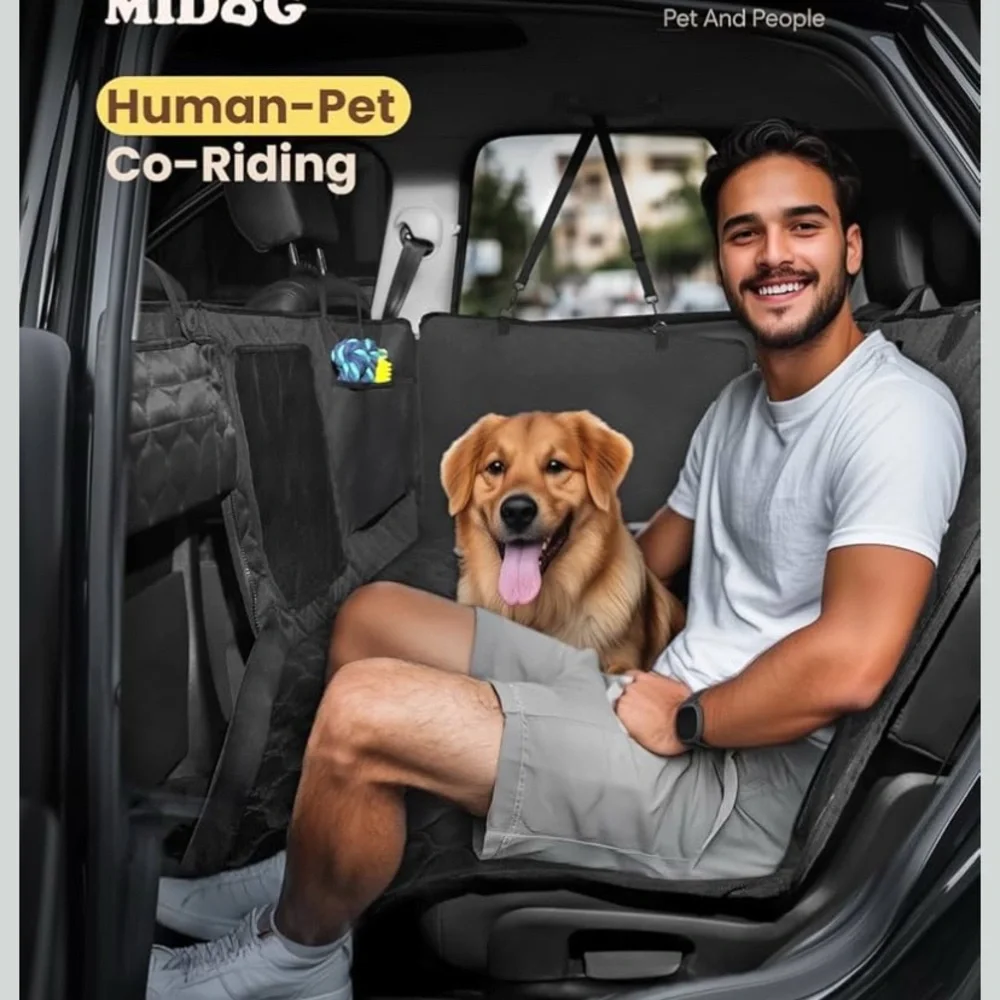 MIDOG- Dogs Back Seat Extender - Hard Bottom Dog Car Seat Cover For Back Seat